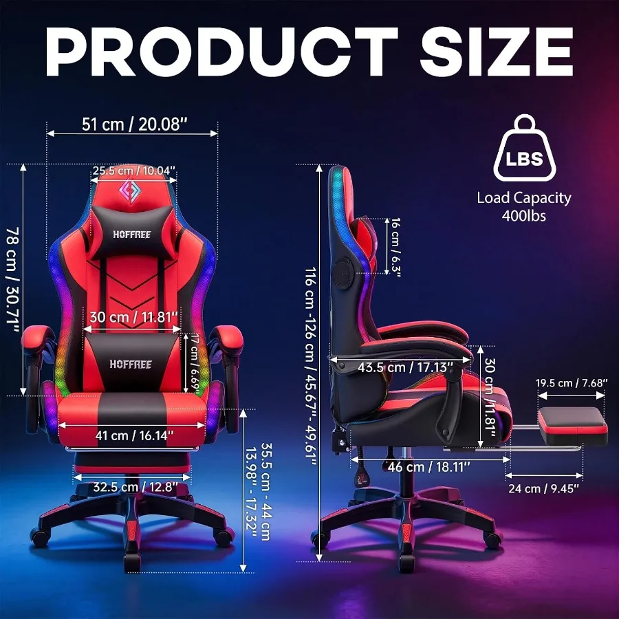 RGB Gaming Chair with Speakers - Music ulasan dan harga