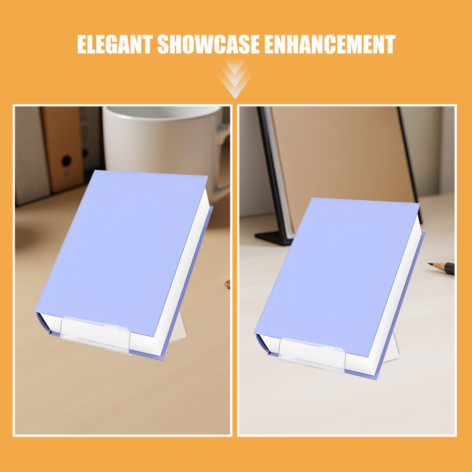 6 Pcs Acrylic Book Display Rac - Clear Acrylic Book Stand Holder ulasan dan harga