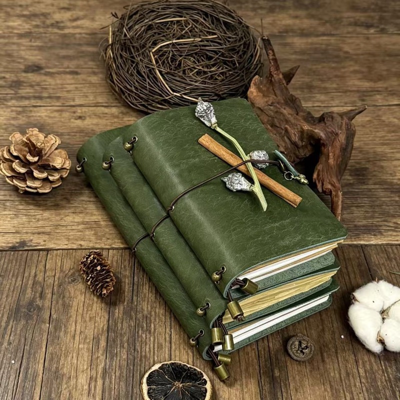 A7 A6 Pueblo Forest Green Fros - Vintage Leather Journal Notebook ulasan dan harga