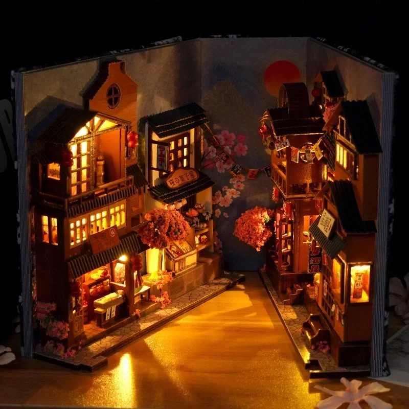 DIY Wooden Japanese Store Book - Diy Wooden Book Nook Kit Shelf Insert ulasan dan harga