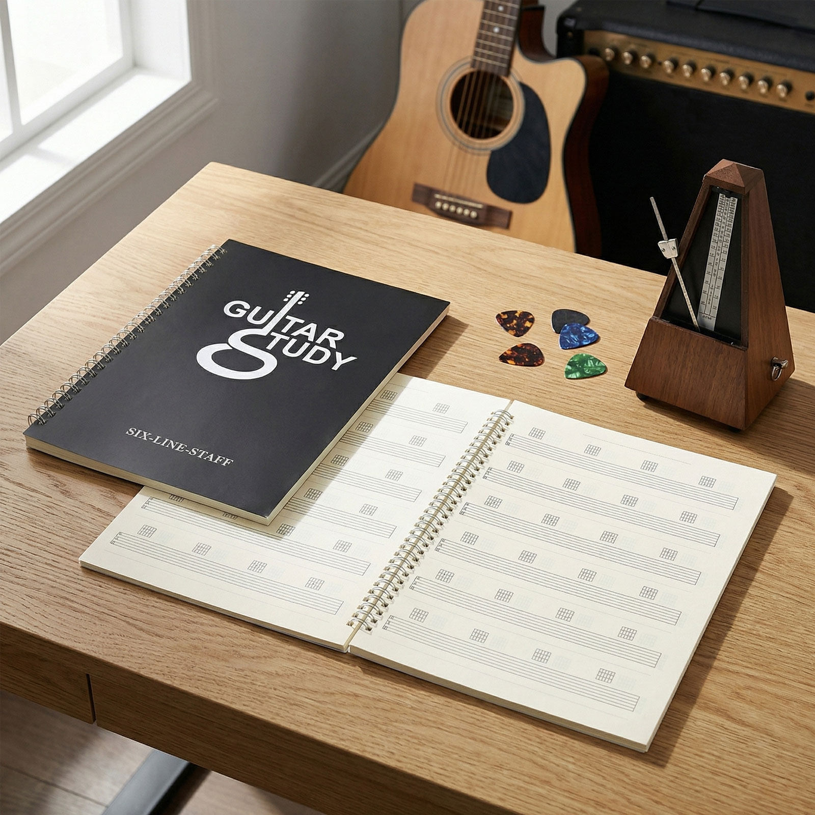2Pcs Guitar Tab Manuscript Not - Blank Sheet Music Notebook ulasan dan harga