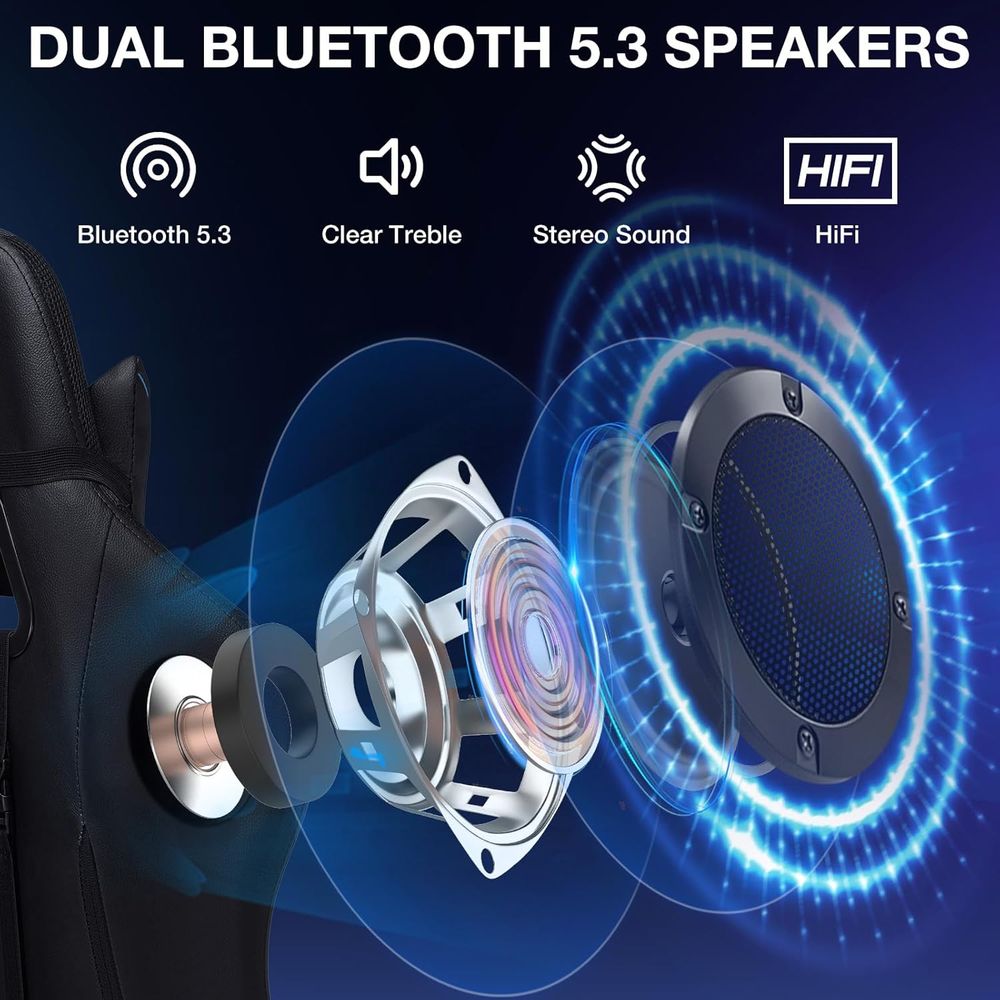 RGB Gaming Chair with Bluetoot - Music ulasan dan harga