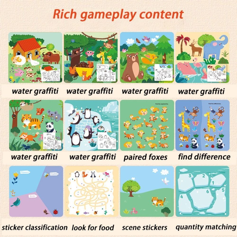 Reusable Water Drawing Montess - Reusable Water Magic Coloring Book ulasan dan harga